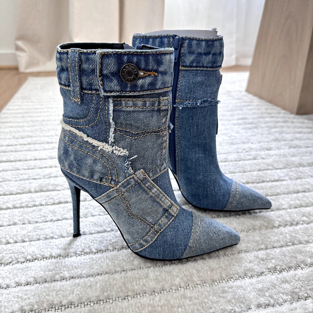 New Jeffrey Campbell Denimous Patchwork Booties I… - image 2